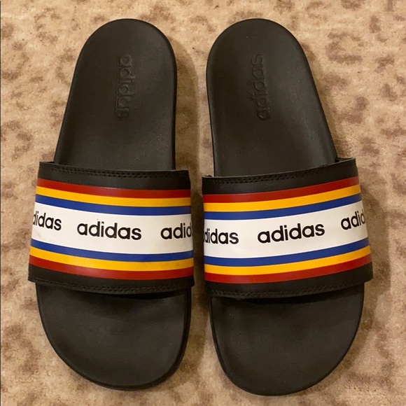 adidas rainbow slides